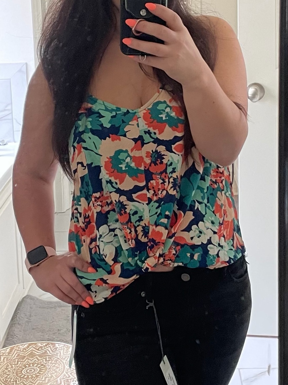 Lush Floral V-Neck Cami Tank Top